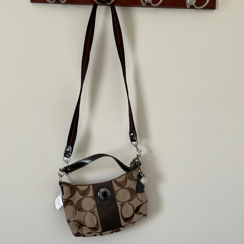 Brand New With Tag Coach Signature Brown Shoulder/Crossbody Bag